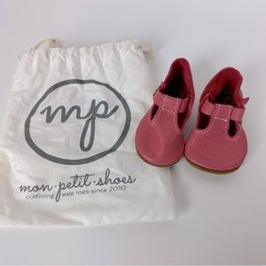 TULIP‎ Mon Petit Shoes MPs T-Straps Soft Soles 3 Red Pink Leather Baby Toddler